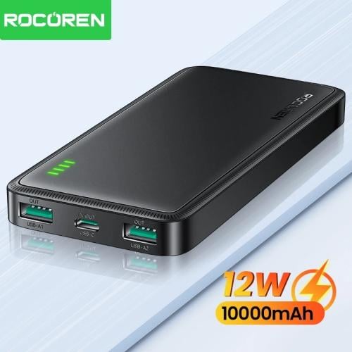 Rocoren 10000mAh شاحن محمول بطارية خارجية