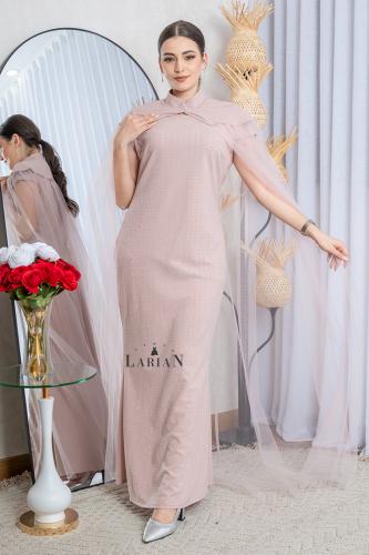 فستان لحمي انيق قطعتين بفصوص - لاريان ستور