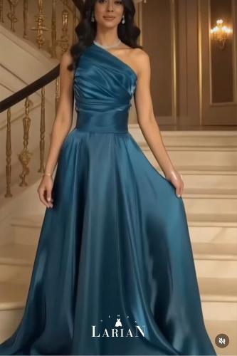 فستان سهره اخضر زمردي ميكادو لمعه - لاريان ستور