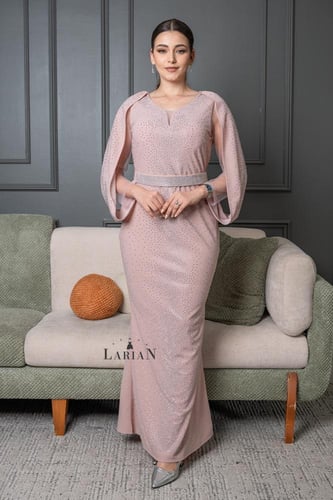 فستان طويل بفصوص وحزام - لاريان ستور
