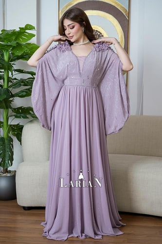 فستان سهره موف فاتح من الشيفون الراقي - لاريان ستو...