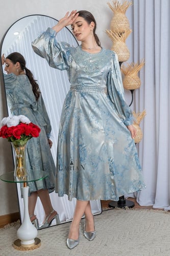 فستان ميدي مشجر بفصوص - لاريان ستور