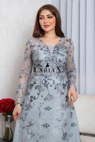 فستان سهره مزين بورود وفصوص - لاريان ستور