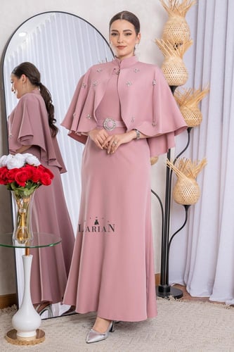 فستان لحمي قطعتين باكسسوار وحزام - لاريان ستور