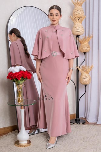 فستان لحمي قطعتين باكسسوار وحزام - لاريان ستور