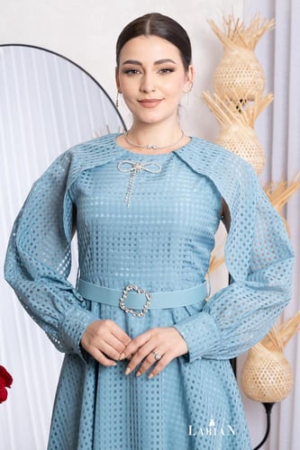 فستان ميدي بحزام واكسسوار - لاريان ستور