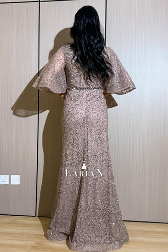 فستان سهره فراشة انيق مع فصوص وتطريز - لاريان ستور