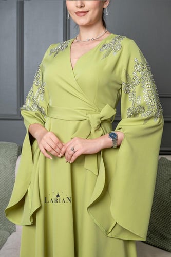 فستان تفاحي لف بفصوص انيق - لاريان ستور