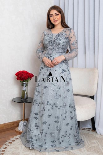 فستان سهره مزين بورود وفصوص - لاريان ستور