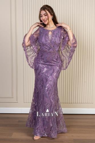 فستان سهره موف مرصع بالفصوص -لاريان ستور