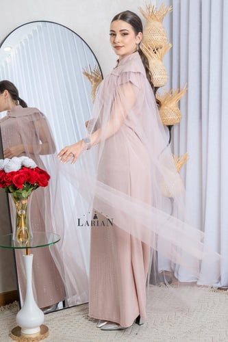 فستان لحمي انيق قطعتين بفصوص - لاريان ستور