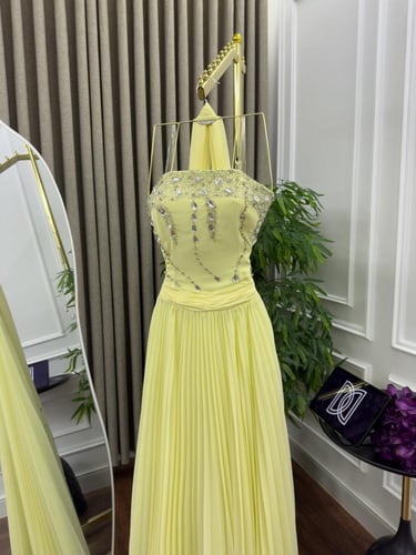 فستان سهره ليموني