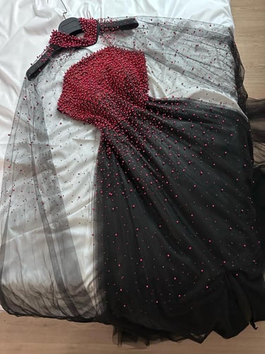 فستان سهره لول احمر