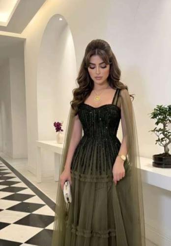 فستان زيتي سهره