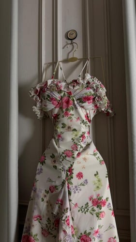 فستان شيفون مشجر