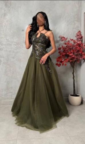 فستان تل كوري كلفه تطريز