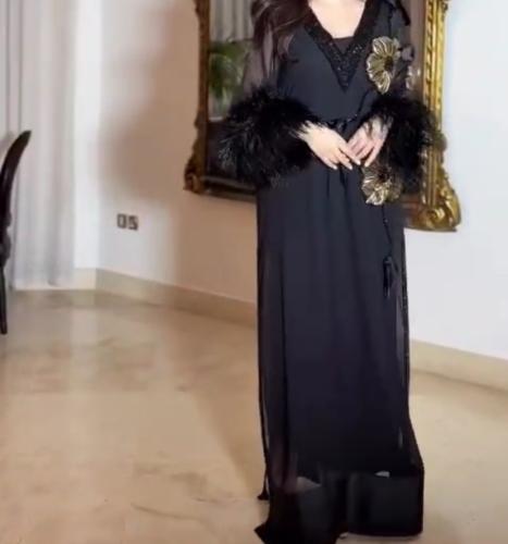 فستان شيفون البطانه استرتش