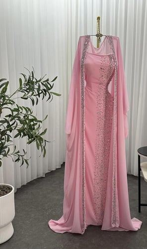 فستان باربي مع شيفون وردي