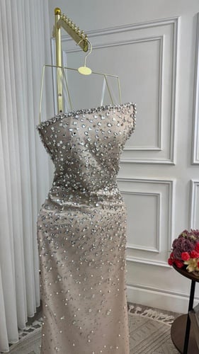 فستان كرستال مبطن تفته