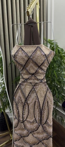 فستان سهره كلفه تطريز خرز