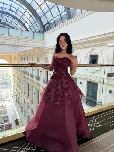 فساتين سهره عنابي