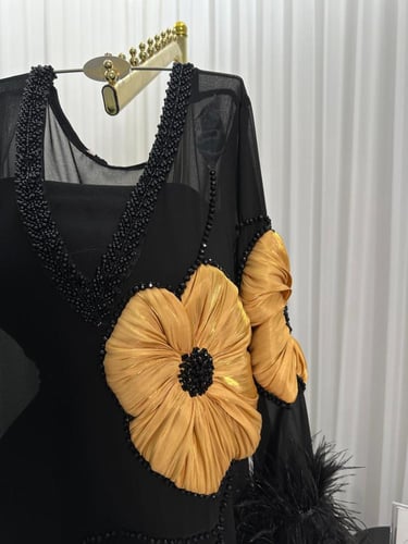 فستان شيفون البطانه استرتش