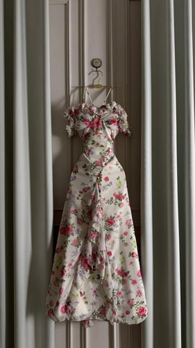 فستان شيفون مشجر