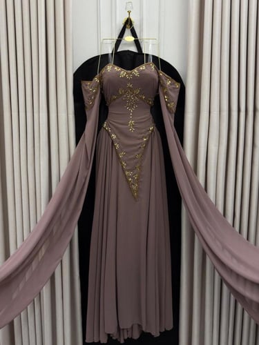 فستان جورجيت بني