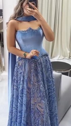 فساتين تفته تطريز يدوي كلوش