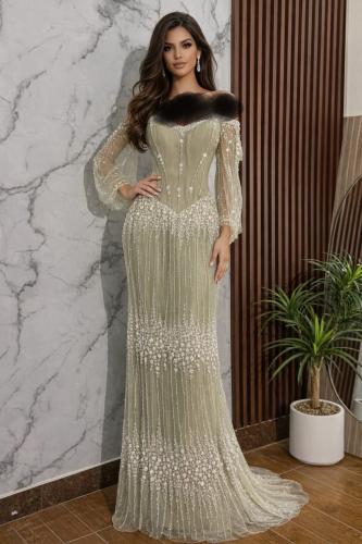 فستان شك زيتي