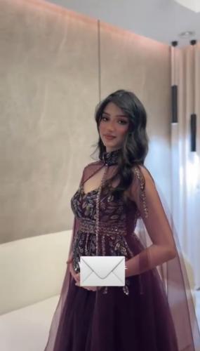 فستان سهرة الصدر كلفه