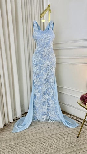 فستان باربي-جورجيت-دانتيل سماوي