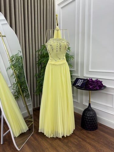 فستان سهره ليموني