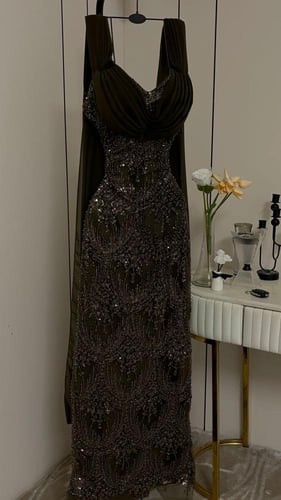 فستان مبطن تفته برتقالي