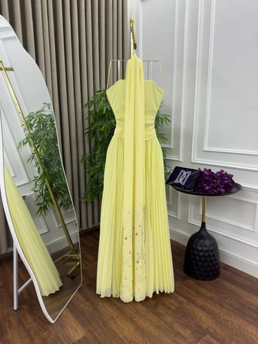 فستان سهره ليموني