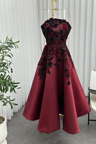 فستان عنابي فخم