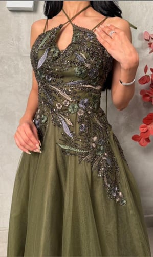 فستان تل كوري كلفه تطريز