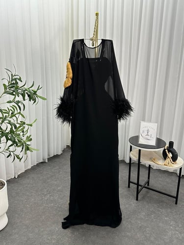 فستان شيفون البطانه استرتش