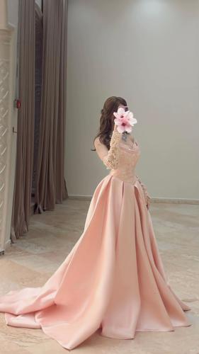 فستان وردي سهره فخم