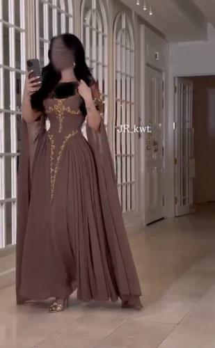 فستان جورجيت بني