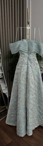 فستان كلفه تطريز خرز كلوش