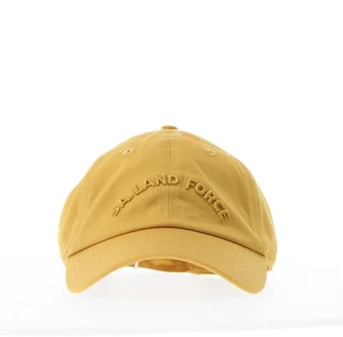 A Yellow cap adorned with the Land forces logo