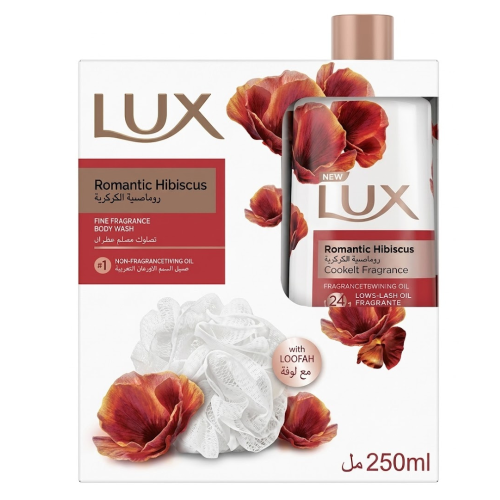 Lux Shower Gel Romantic Hibiscus 250 Ml+Loof IMP