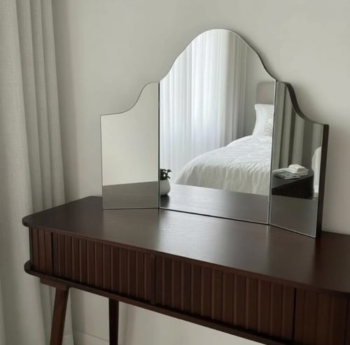 تسريحة خشب درج مع مرايا