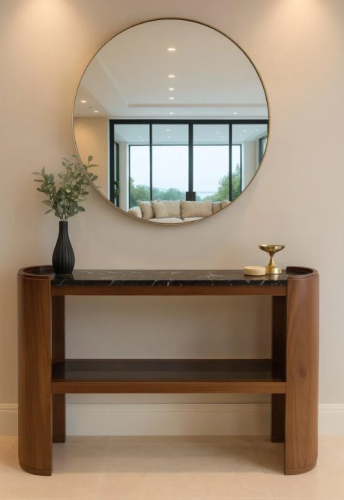 طاولة كونسول خشبية بني بتصميم مودرن