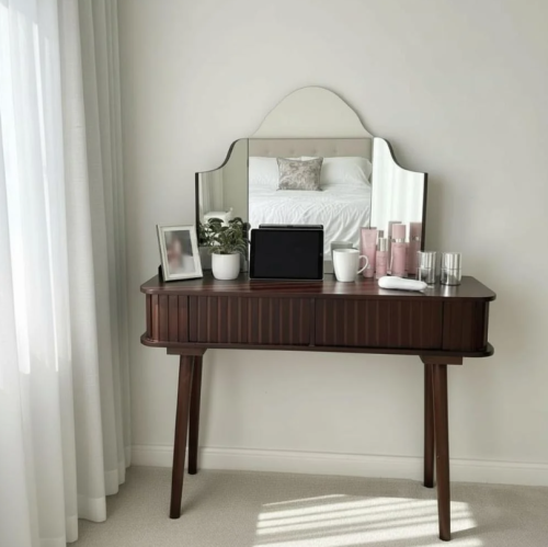 تسريحة خشب درج مع مرايا