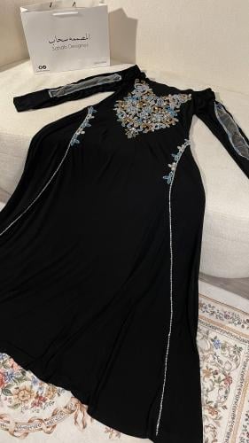 Black dress A-line French with luxurious look
