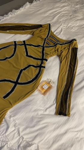 Original Korean stretch dress with black and crystal