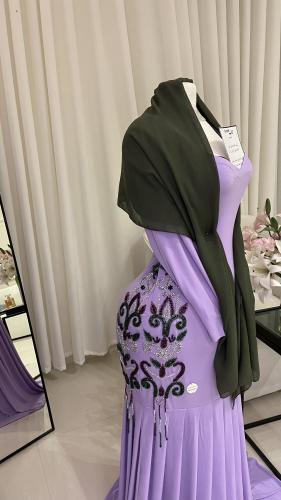 Korean original stretch dress light purple