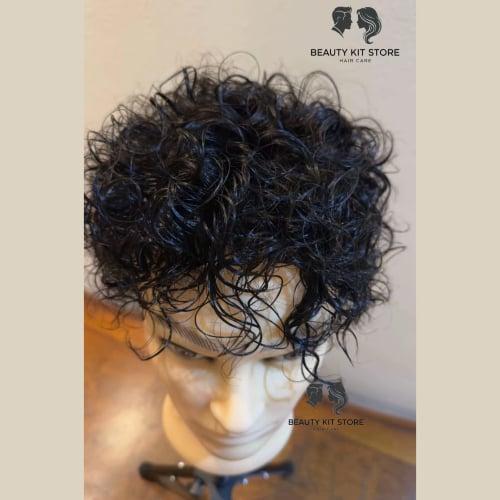 باروكة رجالي ويفي - شعر طبيعي السعودية | Men's Wavy Toupee - Human Hair